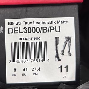 Matte black faux leather thigh high boots never worn brand new